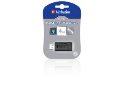 Verbatim Store and Go Hi Speed Pinstripe Black 4GB Flash Drive